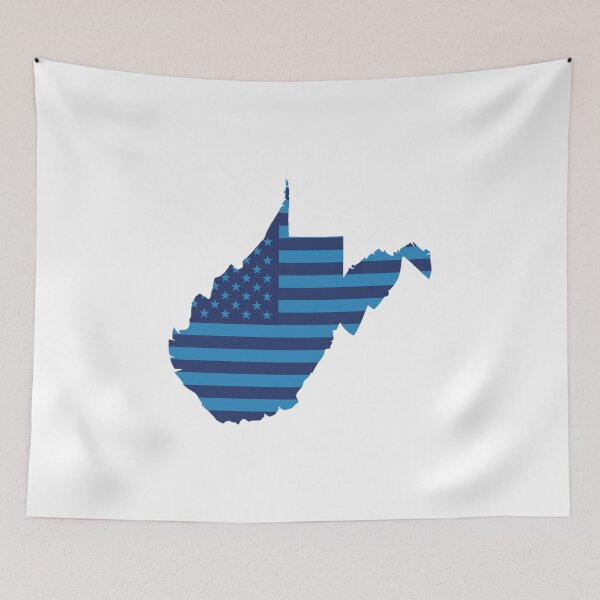 Item preview, West Virginia USA Flag Silhouette – Stars and Stripes State Outline designed and sold by Paper Drip.