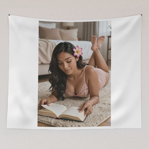 Item preview, Shanti introvert reading book on cozy rug designed and sold by CathryneDelamort.