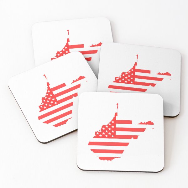 Item preview, West Virginia USA Flag Silhouette – Stars and Stripes State Outline designed and sold by Paper Drip.