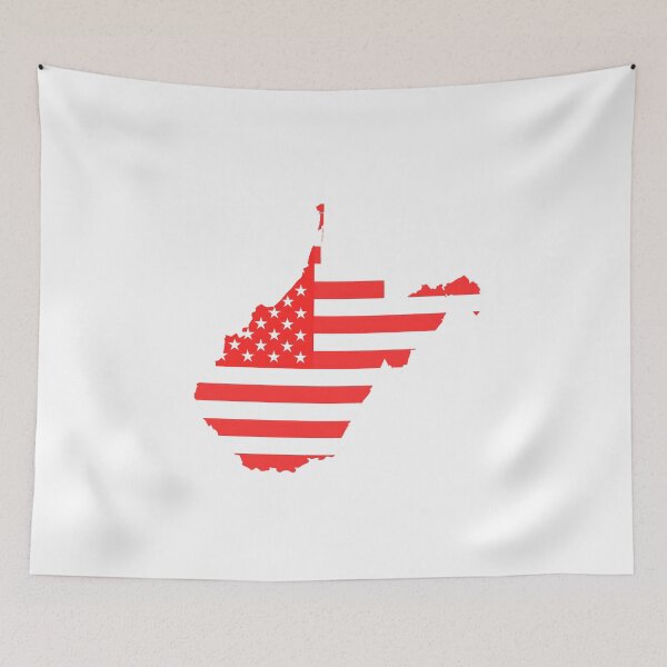 Item preview, West Virginia USA Flag Silhouette – Stars and Stripes State Outline designed and sold by Paper Drip.