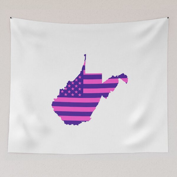 Item preview, West Virginia Pop Pink State Flag – Modern Fun Colors designed and sold by Paper Drip.