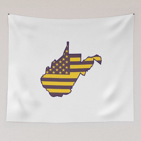 Item preview, West Virginia USA Flag Silhouette – Stars and Stripes State Outline designed and sold by Paper Drip.