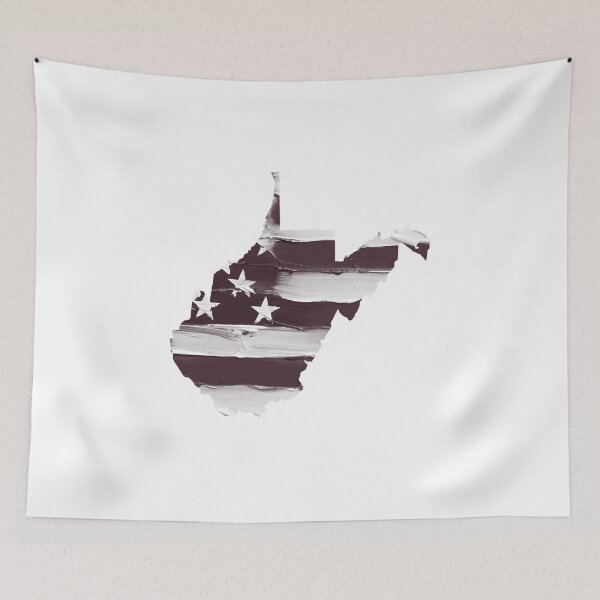 Item preview, West Virginia State Stars & Stripes Silhouette – Black and White designed and sold by Paper Drip.