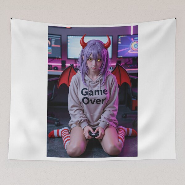 Item preview, Purple haired devil introvert gaming setup designed and sold by CathryneDelamort.