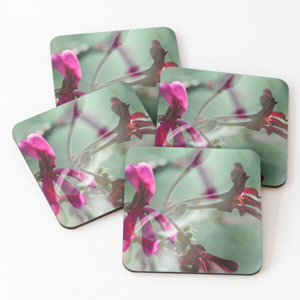 Item preview, Double Exposure: Dark Pink and Red Pergaloniums designed and sold by Melissa Holland.