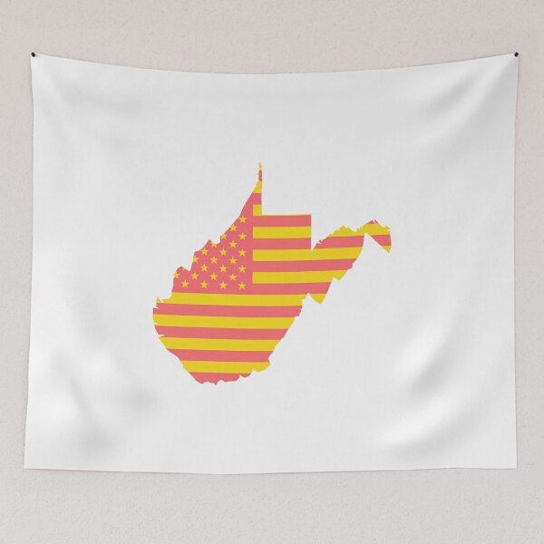 Item preview, West Virginia USA Flag Silhouette – Stars and Stripes State Outline designed and sold by Paper Drip.