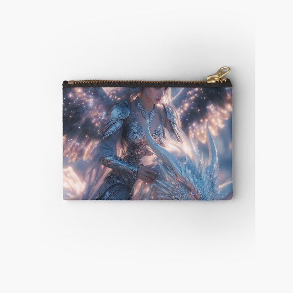 Item preview, Celestial Frost Rider – Ice Elemental Warrior Queen Riding Starry Ice Dragon | Fantasy Goddess AI Art designed and sold by SunsetAngelsAI.