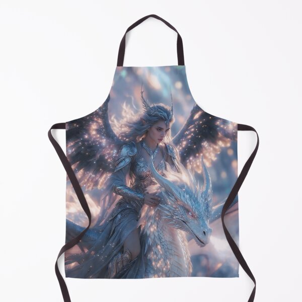 Item preview, Celestial Frost Rider – Ice Elemental Warrior Queen Riding Starry Ice Dragon | Fantasy Goddess AI Art designed and sold by SunsetAngelsAI.