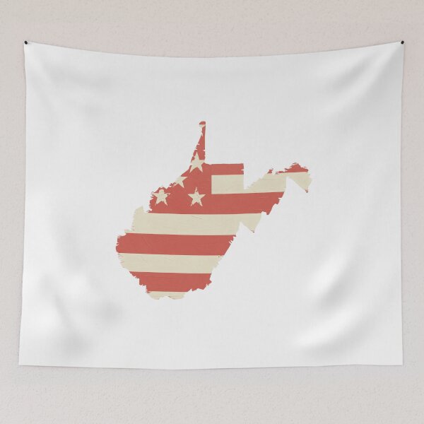Item preview, West Virginia USA Flag Silhouette – Stars and Stripes State Outline designed and sold by Paper Drip.