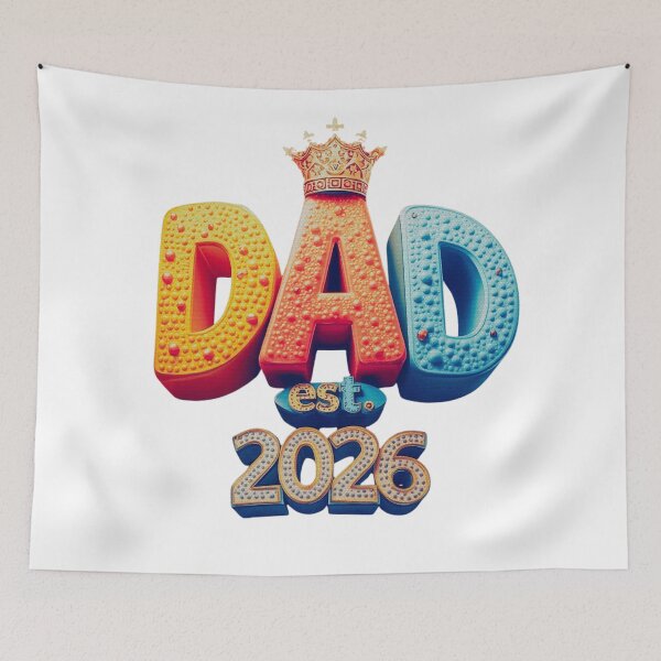 Item preview, Dad Est 2026 New Father King Crown Retro 3D Style designed and sold by RDproject.