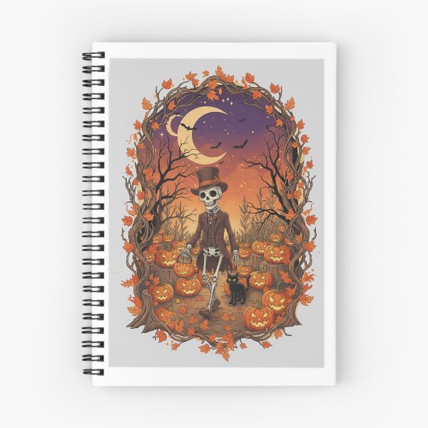 Item preview, Skeleton gentleman in a pumpkin patch – Vintage Halloween illustration designed and sold by DarkNight9.