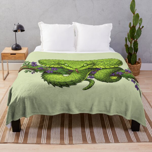 Item preview, Green Bush Viper With Purple Flowers designed and sold by BirdsnStuff.