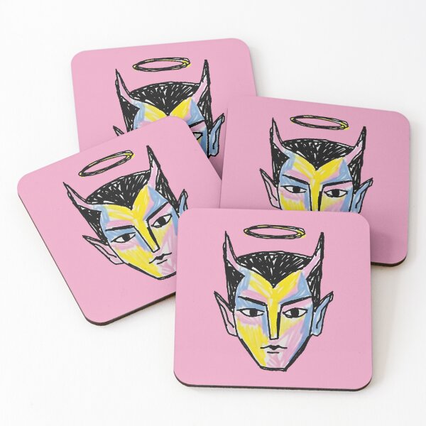 Item preview, a face with devil horns and an angelic halo designed and sold by FRH Design ⭐⭐⭐⭐⭐.