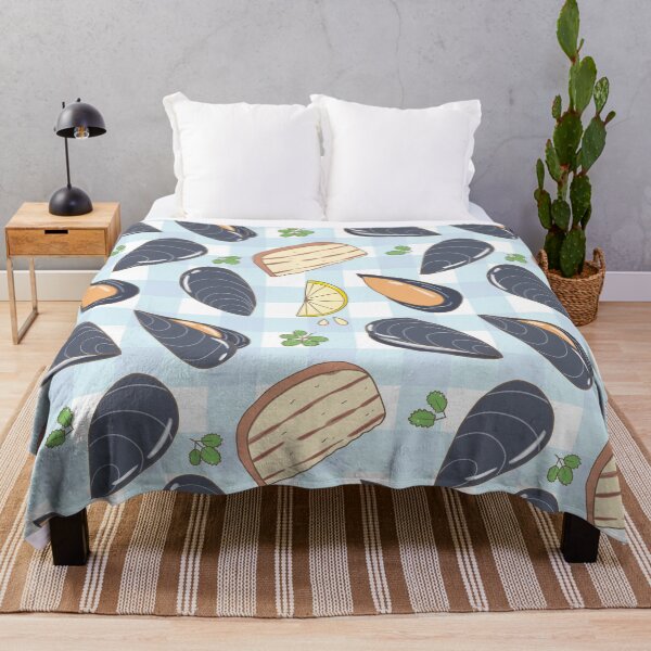 Item preview, Mussels and harbs with ciabatta bread (blue) designed and sold by HarunaMcDesigns.