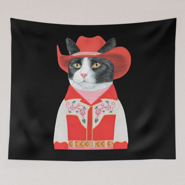 Item preview, Tuxedo Cat Cowboy designed and sold by rodrickusilene.