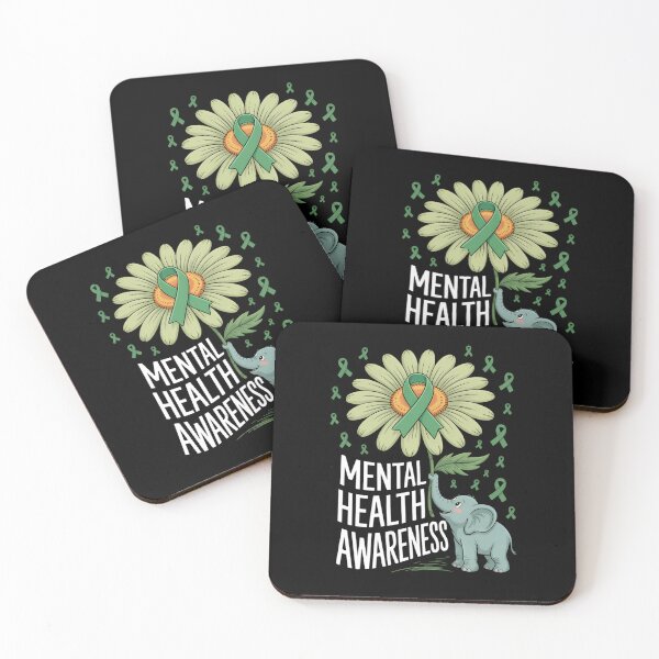 Item preview, Mental Health Elephant Flower Ribbon Awareness designed and sold by tiekanamac.