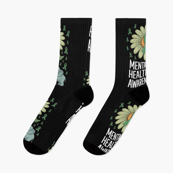 Item preview, Mental Health Elephant Flower Ribbon Awareness designed and sold by tiekanamac.