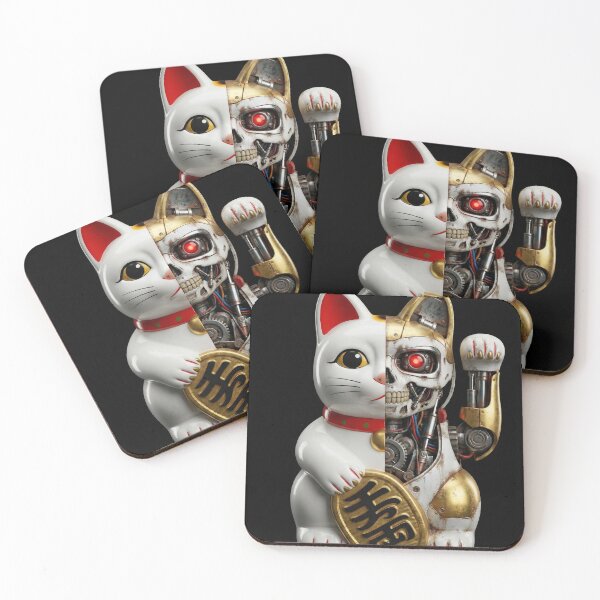 Item preview, Cyborg Maneki-Neko (Lucky Cat) designed and sold by WojcikDesigners.