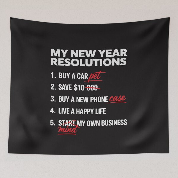 Item preview, Funny New Year Resolutions Optimism vs Reality Quote designed and sold by kiralynstration.