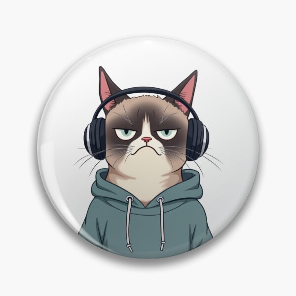 Artikelvorschau, Grumpy Cat mit Kopfhörern entworfen und verkauft von TSGDesign.