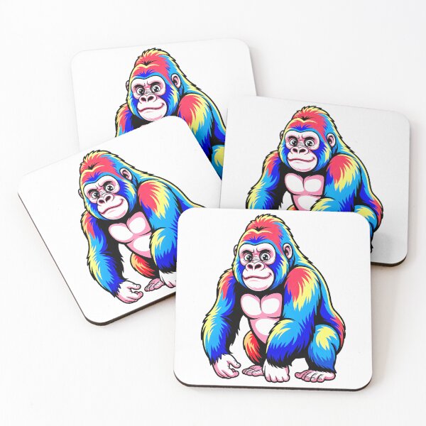 Item preview, Rainbow Gorilla Illustration – Colorful Pop Art Monkey Design designed and sold by RBToper.