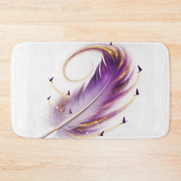 Item preview, Elegant Purple Feather with Golden Sparkles designed and sold by Wonderful Designs.