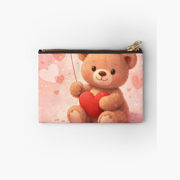 Item preview, A teddy bear holding a red heart shaped balloon designed and sold by MagicMaker1984.