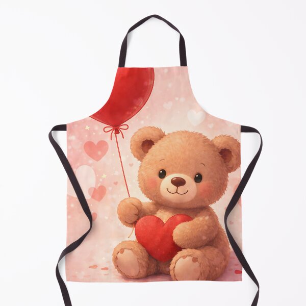 Item preview, A teddy bear holding a red heart shaped balloon designed and sold by MagicMaker1984.