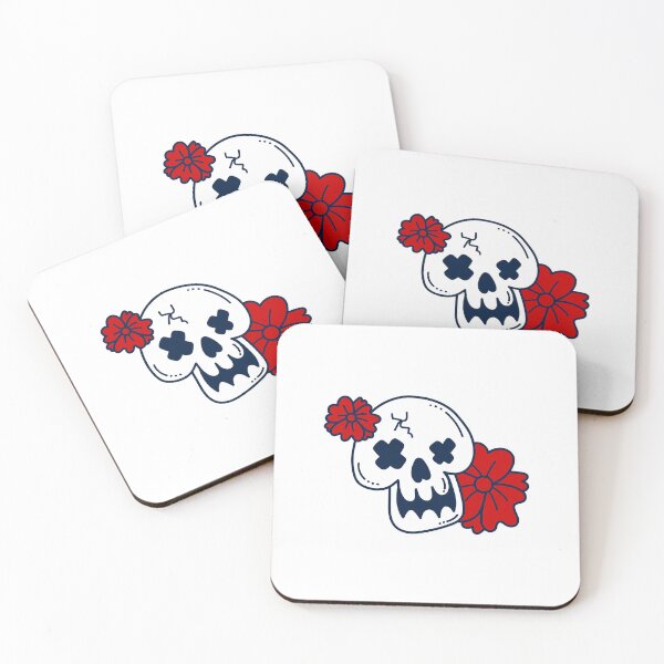 Item preview, Cute Floral Skull – Spooky Kawaii Gothic Flower Art designed and sold by Horrify.