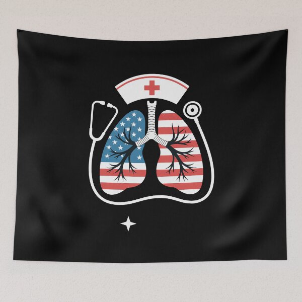 Item preview, Patriotic Lungs American Flag Respiratory Therapist designed and sold by tiekanamac.