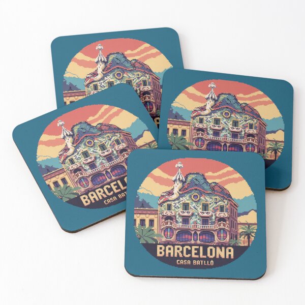 Item preview, Barcelona Casa Batlló Pixel Art - Antoni Gaudí Modernism Architecture designed and sold by CircinusStore.