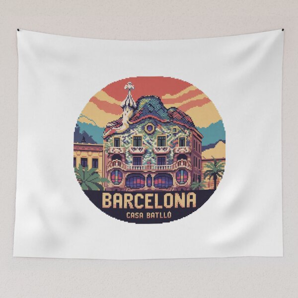 Item preview, Barcelona Casa Batlló Pixel Art - Antoni Gaudí Modernism Architecture designed and sold by CircinusStore.