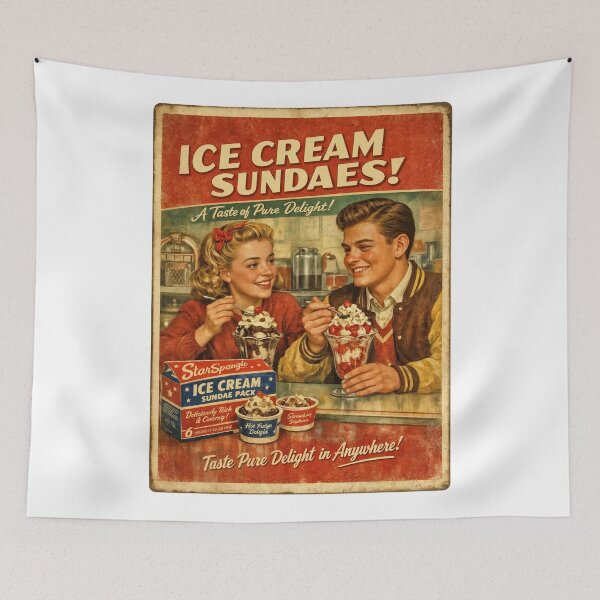 Item preview, Sundae Sweethearts: Retro Romance at the Counter designed and sold by ForeverPrintsOK.