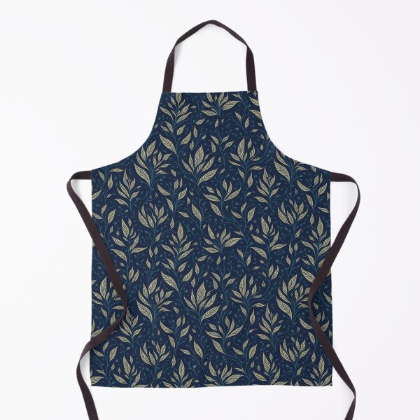 Item preview, Elegant Gold Leaf Botanical Pattern - Dark Navy Vintage Foliage Art designed and sold by PrithviApparels.