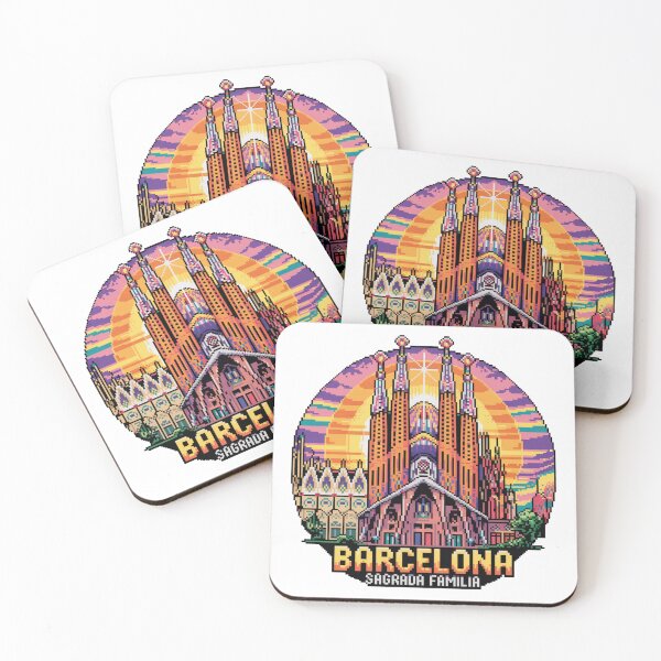 Item preview, Sagrada Familia Barcelona Pixel Art - Gaudí Cathedral Architecture Retro Design designed and sold by CircinusStore.