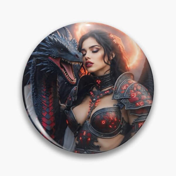 Item preview, Lava Harbinger – Fallen Angel Fire Elemental Queen with Black Lava Dragon | Dark Fantasy AI Art designed and sold by SunsetAngelsAI.