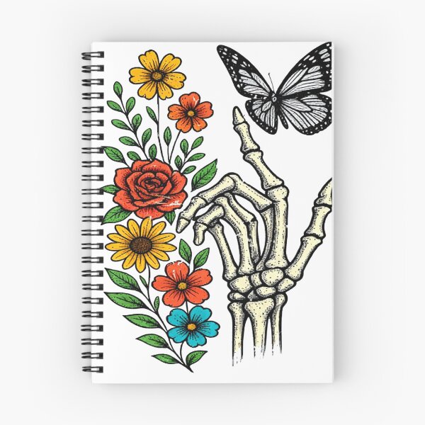 Item preview, Floral Skeleton Hand with Butterfly – Gothic Nature Ar designed and sold by truongloc246.