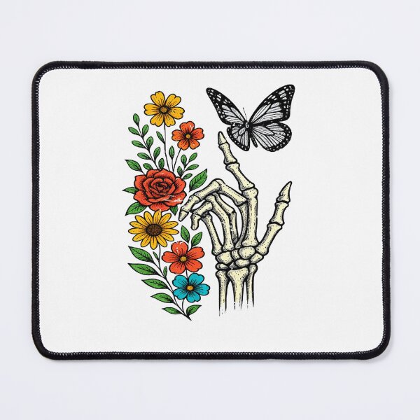 Item preview, Floral Skeleton Hand with Butterfly – Gothic Nature Ar designed and sold by truongloc246.