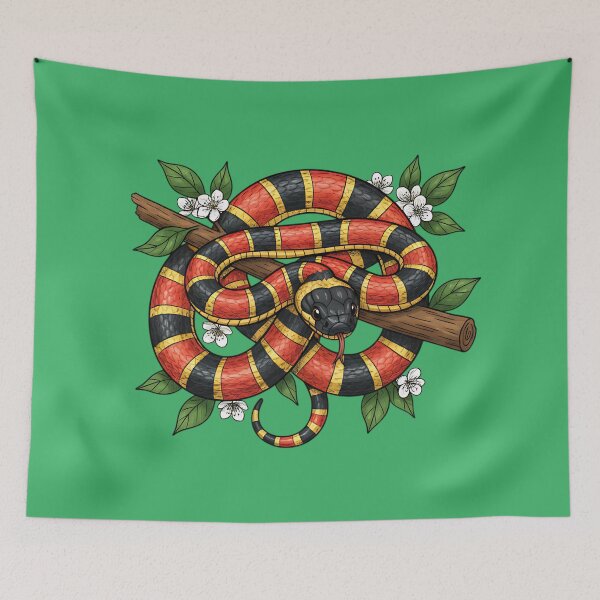 Item preview, Coral Snake in Blooming Forest designed and sold by BirdsnStuff.