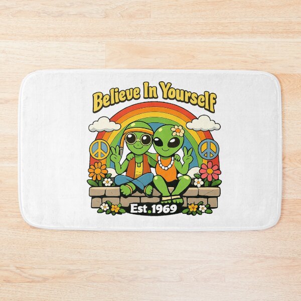 Item preview, Believe In Yourself Alien Hippie Art – Cute Psychedelic Rainbow Peace Est 1969 Design designed and sold by SeriouslyArtistical.