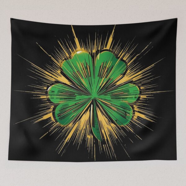 Item preview, Cosmic Shamrock Luck – Gold & Green St Patrick’s Day Art designed and sold by YourTrendyTees.