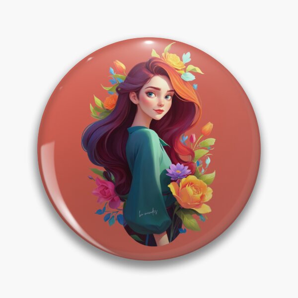 Item preview, Floral Girl- heart in blossom illustration  designed and sold by FilMate.