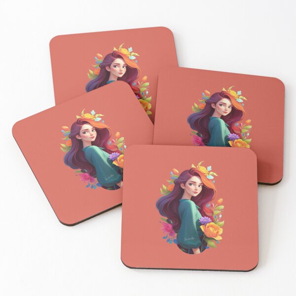 Item preview, Floral Girl- heart in blossom illustration  designed and sold by FilMate.
