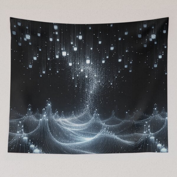 Item preview, Digital Rain over a Luminous Data Landscape designed and sold by Zenvo.