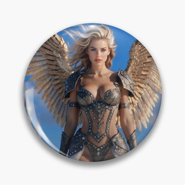 Item preview, Golden Winged Ice Empress – Angelic Warrior Queen in Crystal Armor | Fantasy Goddess AI Art designed and sold by SunsetAngelsAI.