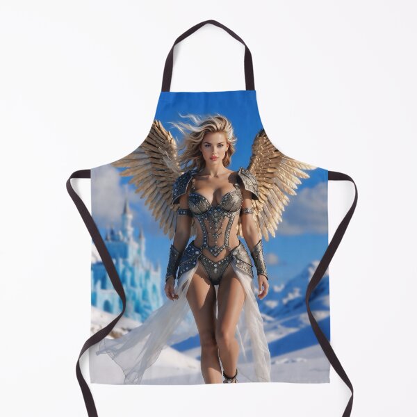 Item preview, Golden Winged Ice Empress – Angelic Warrior Queen in Crystal Armor | Fantasy Goddess AI Art designed and sold by SunsetAngelsAI.