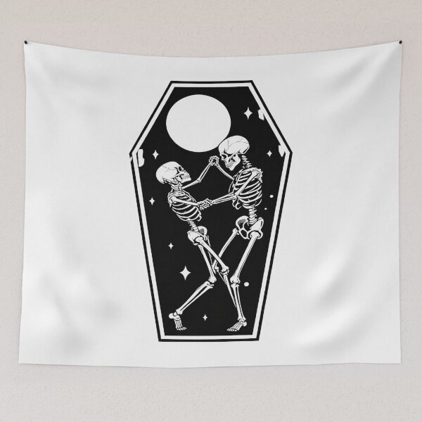 Item preview, Skeleton Lovers Dancing – Gothic Romance Line Art designed and sold by truongloc246.