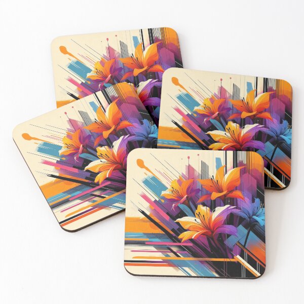 Item preview, Copy of Chromatic Bloom V – Abstract Geometric Floral Art designed and sold by Okmanoo.