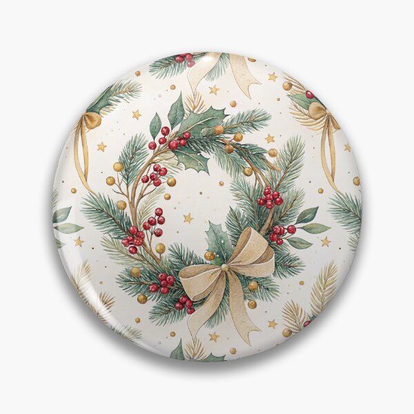 Item preview, Elegant watercolor Christmas wreath designed and sold by Merrylands Artshop.