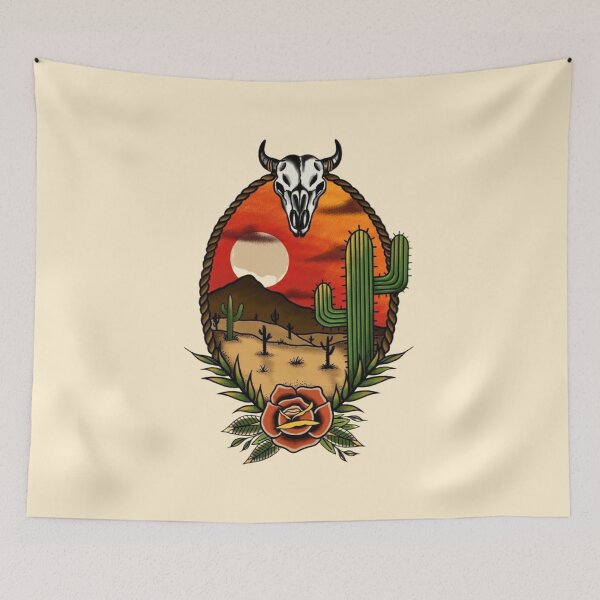 Item preview, Western Desert Skull Cactus Sunset designed and sold by Oniyasha.